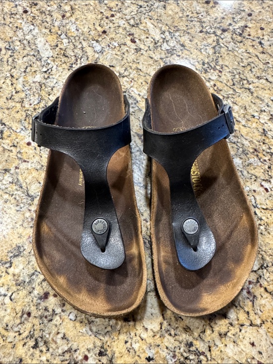 Birkenstock Shoes - Black Leather birks Sandals